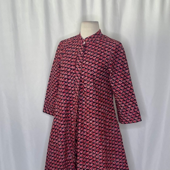 ZURI Batik Schooled Fish Print A-Line Dress Art To Wear Button Down Kenya XS - Picture 6 of 12